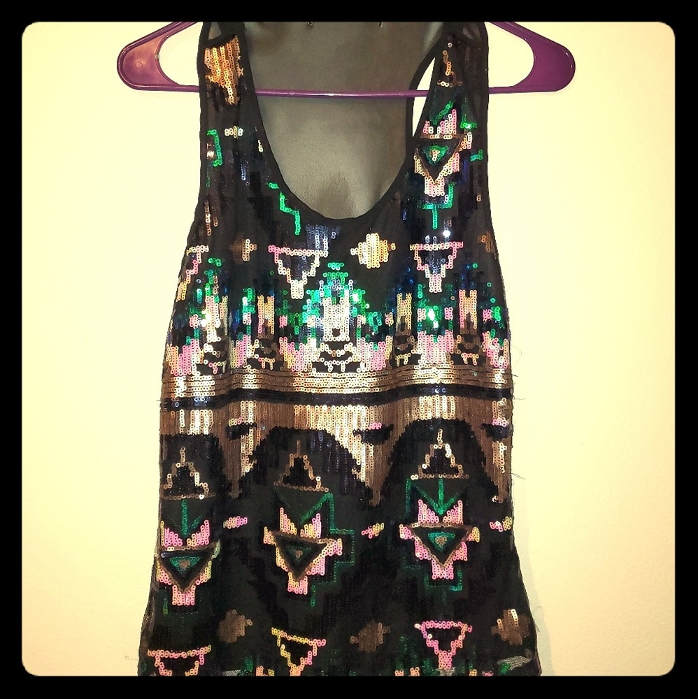 Sequins Shimmery Black Tank...Beautiful